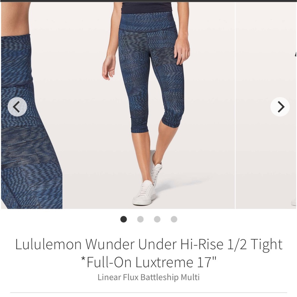 Lululemon size 8 Wunder Under Hi-Rise 1/2 Tight *Full-On Luxtreme 17"